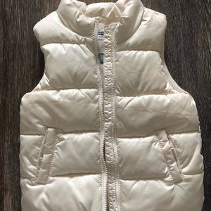 Girls Old Navy Cream Puffy Vest